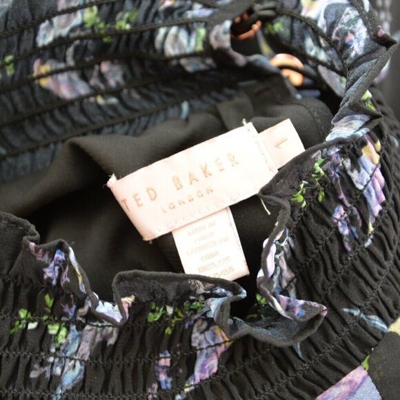 Ted Baker Zabrina Lovebirds Ruffle Blouse Sz S - Picture 5 of 11